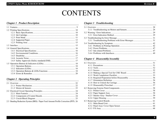 Epson R290 R280 R285 SERVICE MANUAL